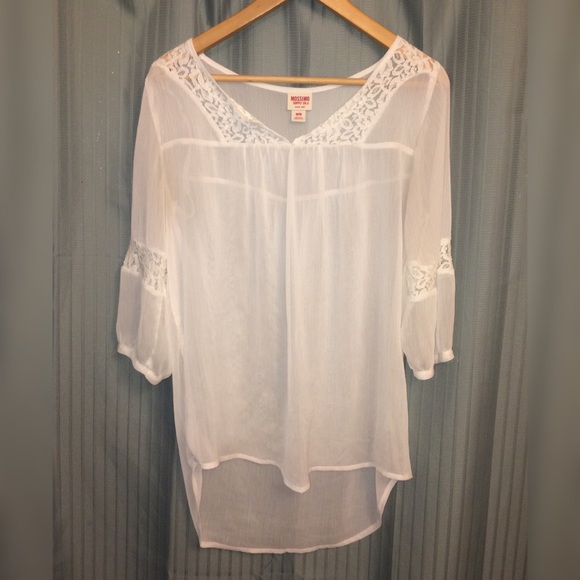 Mossimo Supply Co. Tops - White Sheer Blouse